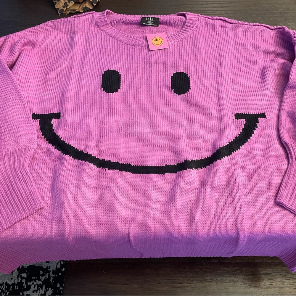 RARE Dressed in Lala Purple Serotonin Smile Sweater